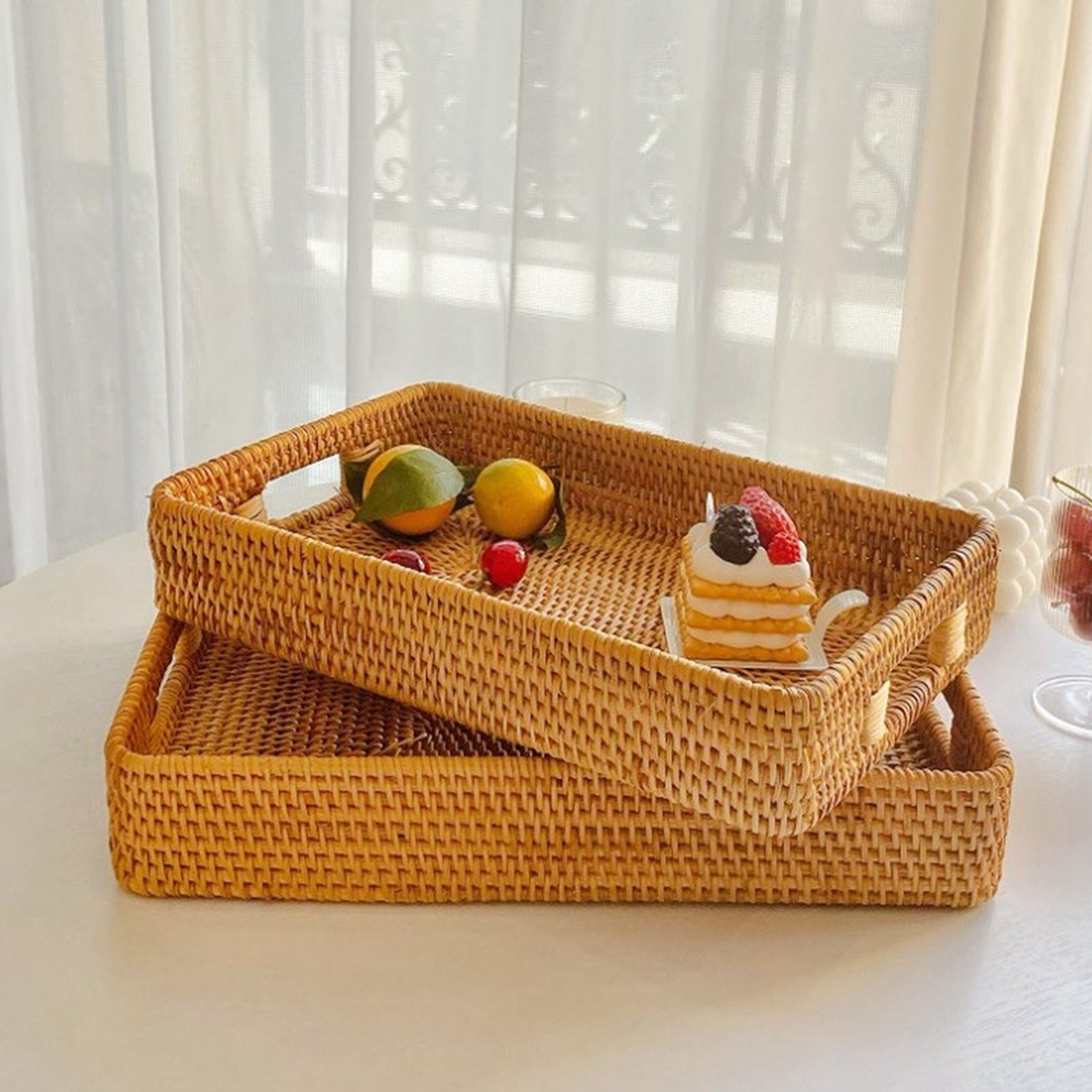 Rattan Tray Handle - Cesta de Servicio E5 con Asas,