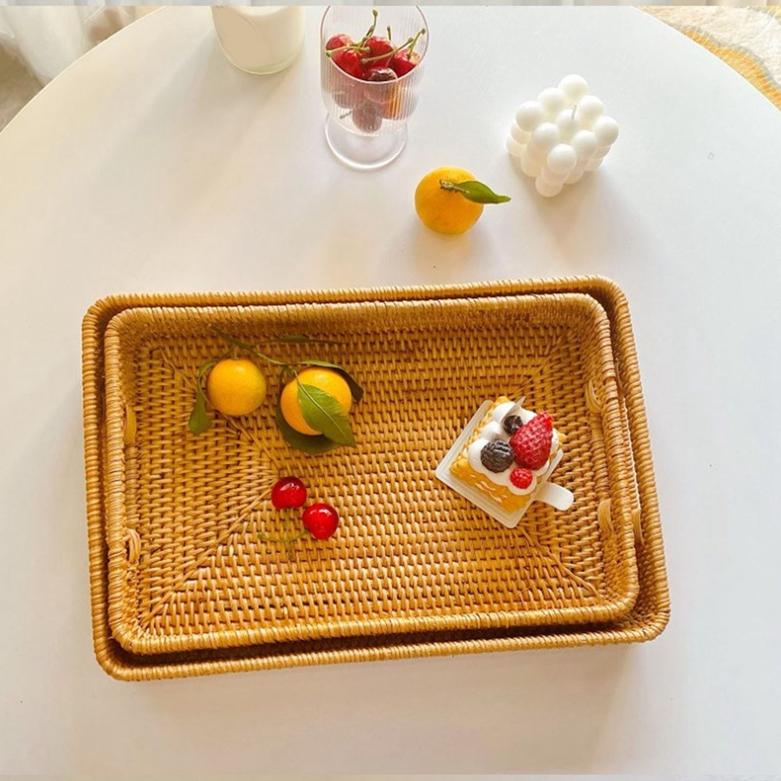 Rattan Tray Handle - Cesta de Servicio D5 con Asas,