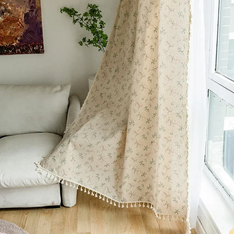 Cortinas florales de granja, c - Linen Curtain Eyelet reseña y precio
