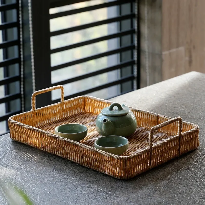 Bandeja de almacenamiento de p - Rattan Tray Handle reseña y precio