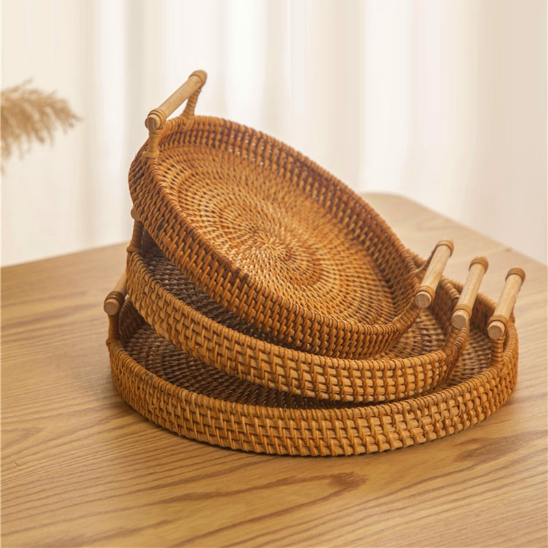 Cesta de almacenamiento con as - Rattan Tray Handle reseña y precio